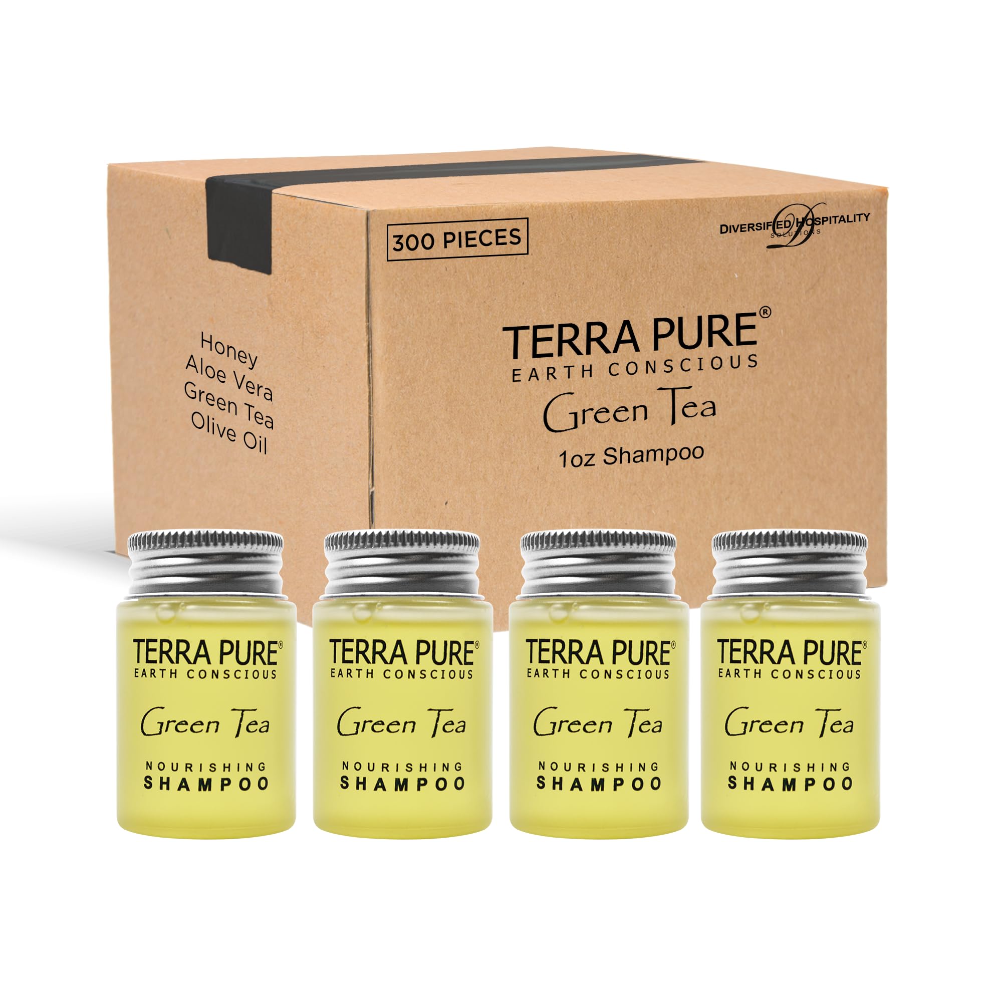 Terra Pure Shampoo, Conditioner and Body Wash, Travel Size Hotel Amenities, 1 oz. (Case of 300)