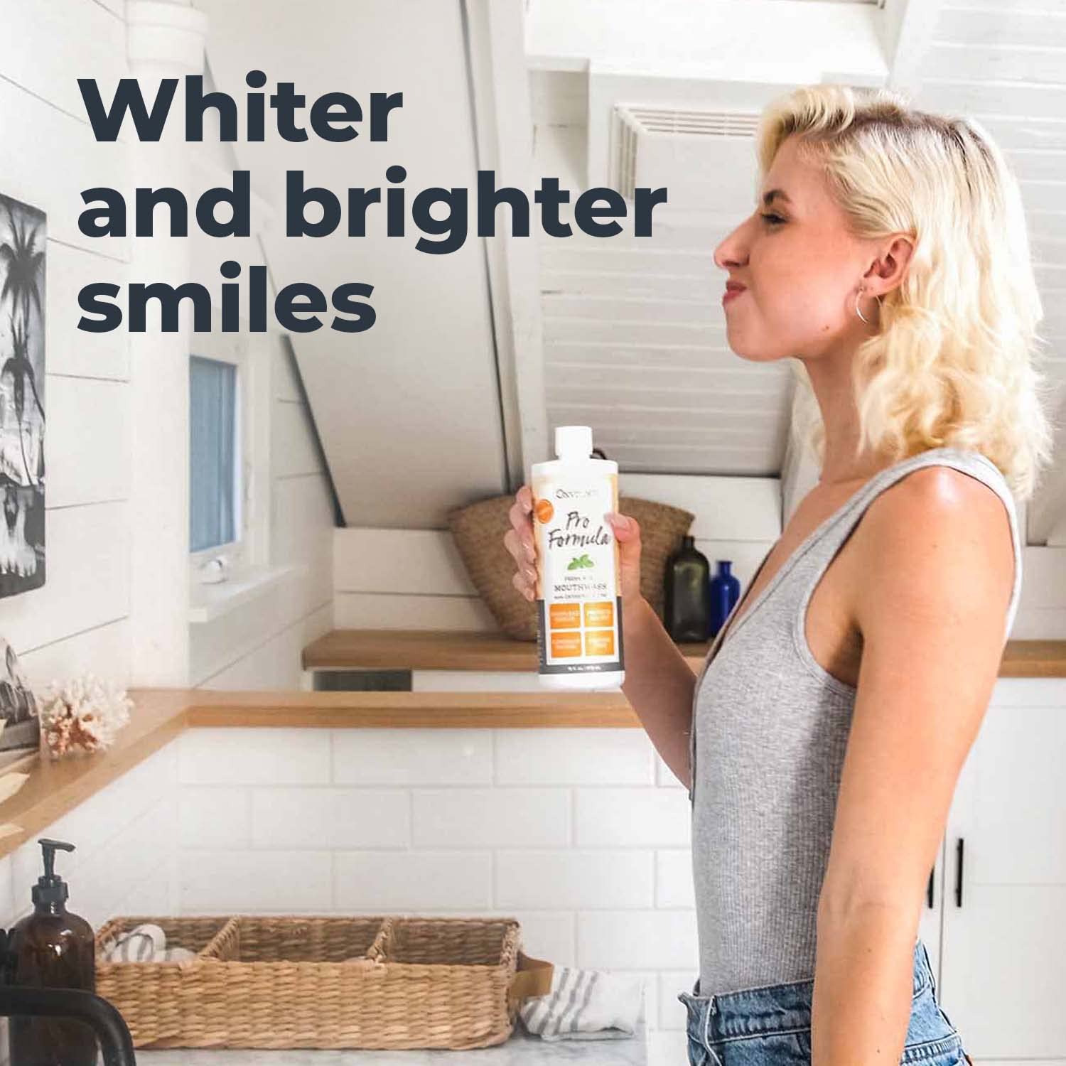 Oxyfresh Pro Formula Fresh Mint Mouthwash – Patented Zinc Mouthrinse for Fresh Breath, Healthy Gums & Bad Breath Treatment for Adults - Dye, Fluoride & Alcohol Free