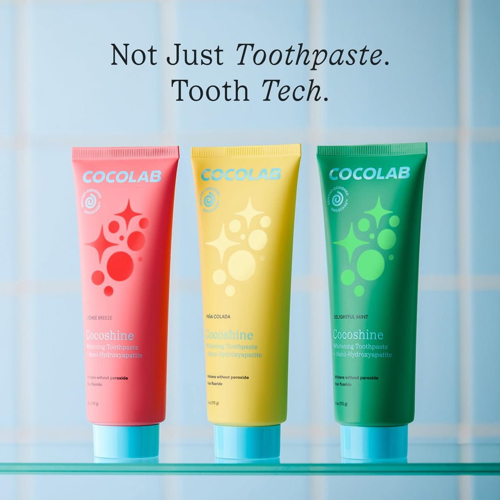 Cocoshine Teeth Whitening Toothpaste by Cocolab, Nano-Hydroxyapatite Toothpaste, Non-Fluoride with Xylitol and Coconut Oil, Gently Formulated for Sensitive Teeth, Adults and Kids