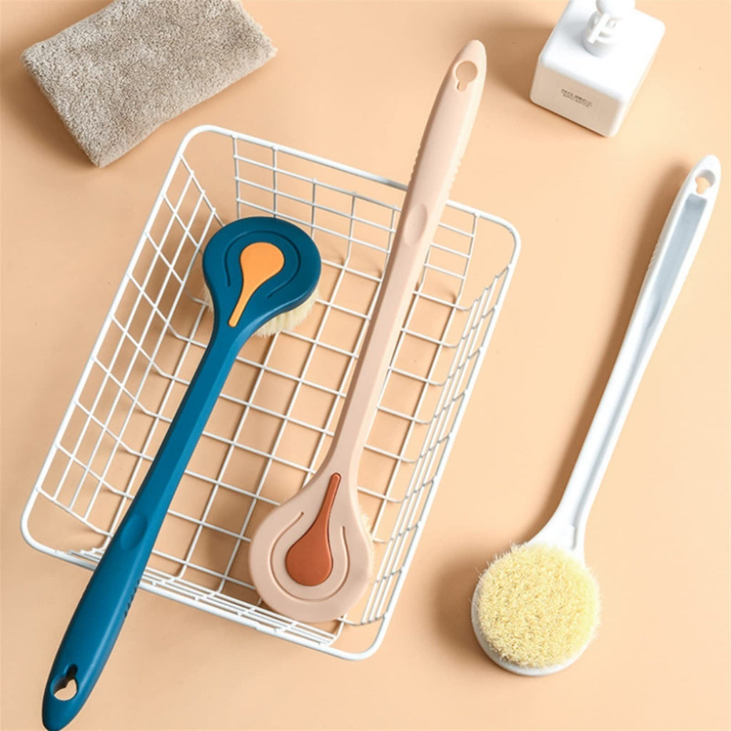 MENGKK Bath Loofahs Long Handle Bath Brush Exfoliating Scrub Body Scrubber Back Massager Shower Sponge Exfoliator Cleaning Tools Bathing Accessories