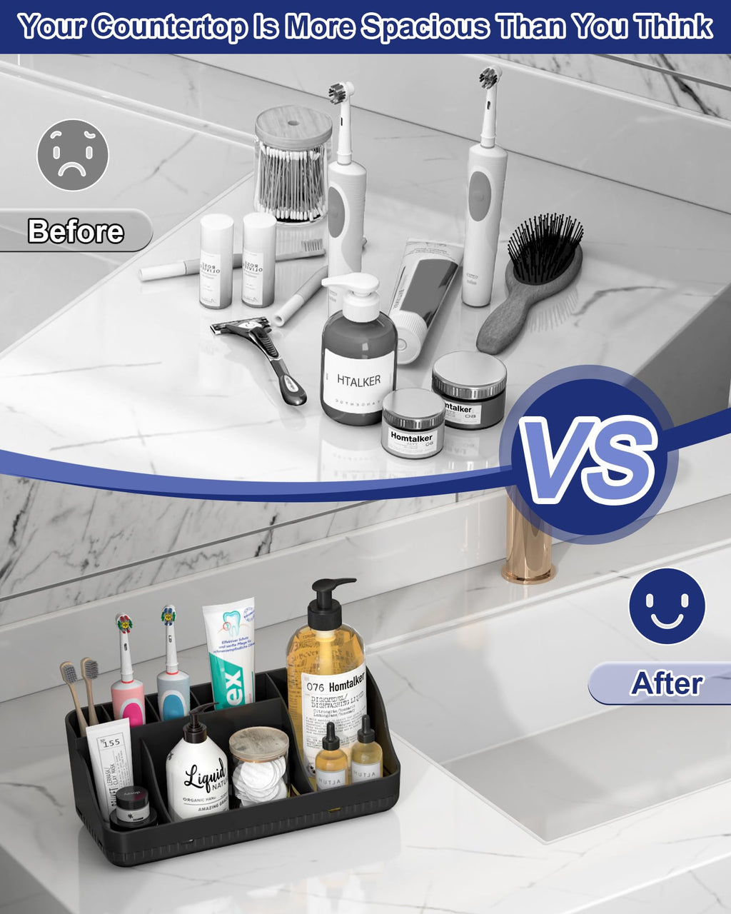 7-Slot Detachable Toothbrush and Toothpaste Holder