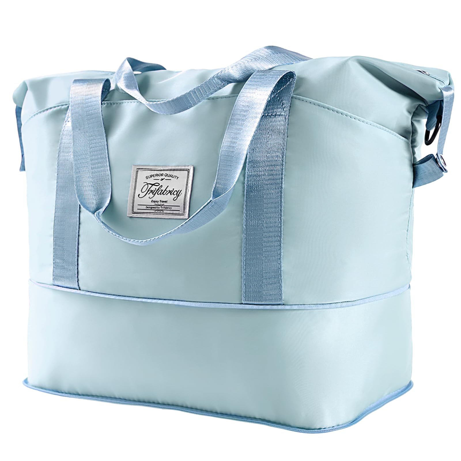 Expandable Carry-On Duffel Bag with Wet Pocket and Trolley Sleeve