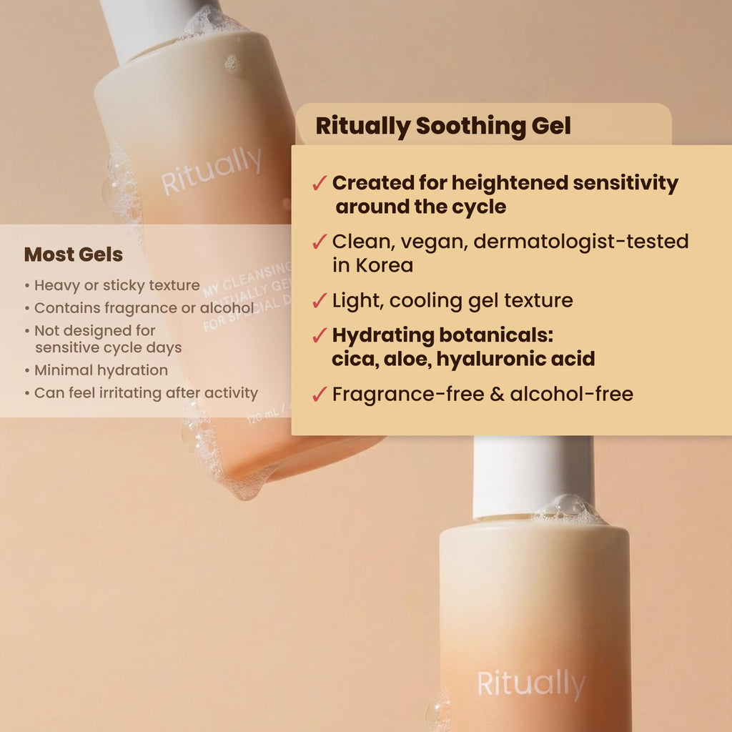 Ritually pH-Balanced Vulva Care Bundle – Period Gel Wash & Post-Wax Soothing Cream, Hypoallergenic, Frangrance-Free