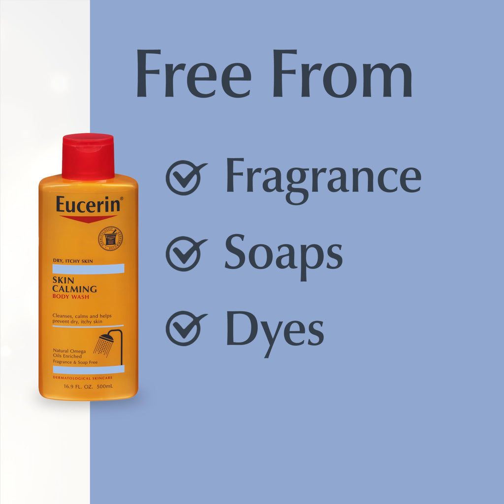 Eucerin Skin Calming Body Wash - Cleanses and Calms to Help Prevent Dry Itchy 8.4 Oz