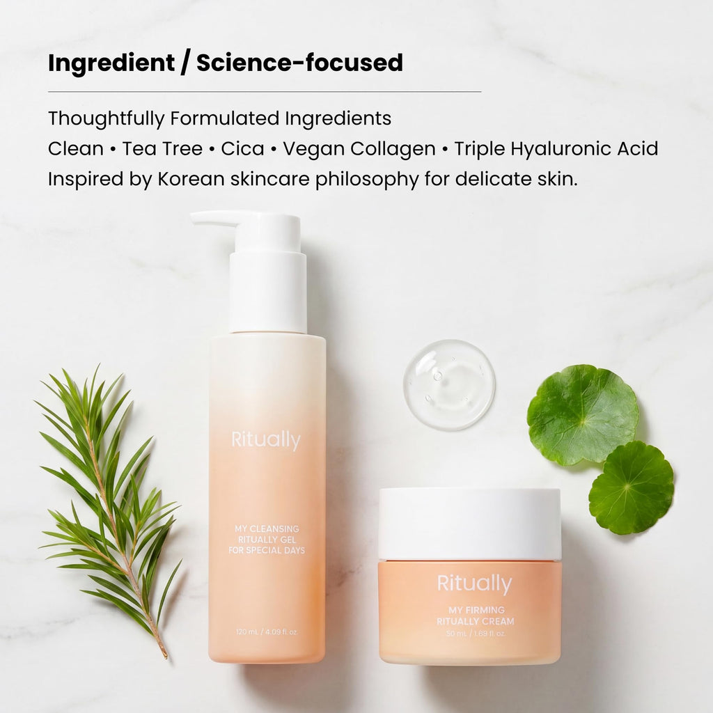 Ritually pH-Balanced Vulva Care Bundle – Period Gel Wash & Post-Wax Soothing Cream, Hypoallergenic, Frangrance-Free