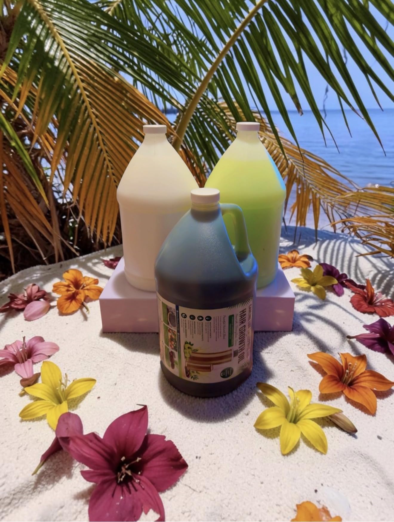 Wholesale 3-Gallon Hair Care Set, 128 oz Each, 100% Natural Hair Growth Oil, Shampoo, and Conditioner
