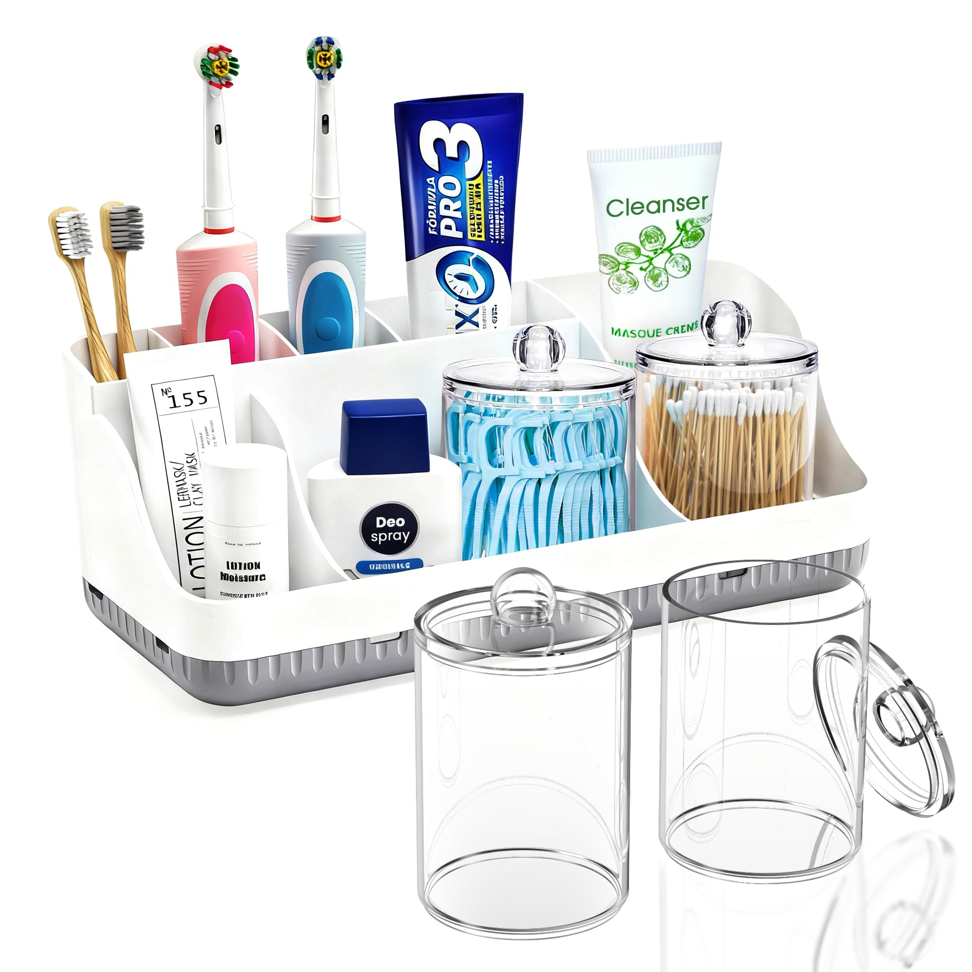 7-Slot Detachable Toothbrush and Toothpaste Holder