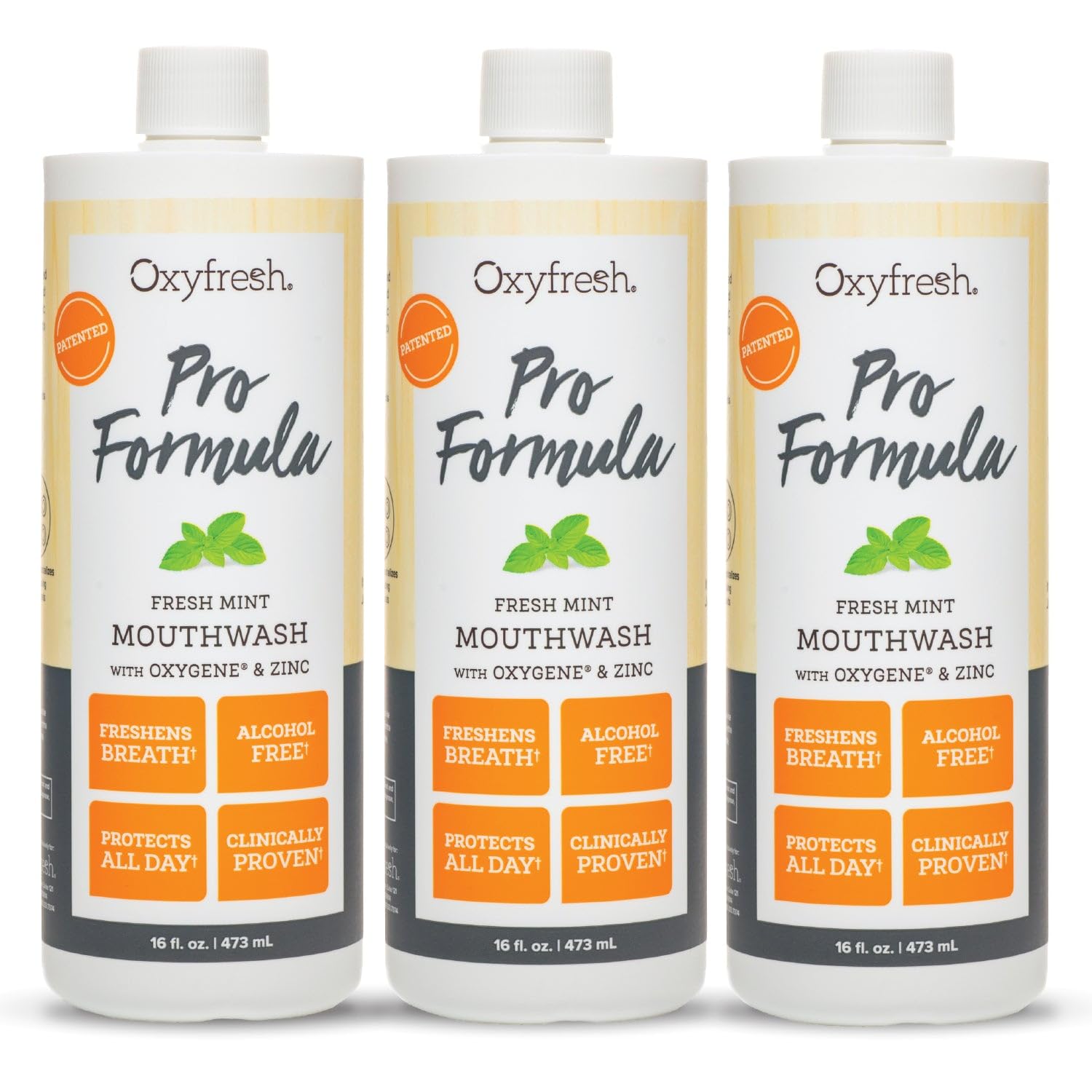Oxyfresh Pro Formula Fresh Mint Mouthwash – Patented Zinc Mouthrinse for Fresh Breath, Healthy Gums & Bad Breath Treatment for Adults - Dye, Fluoride & Alcohol Free