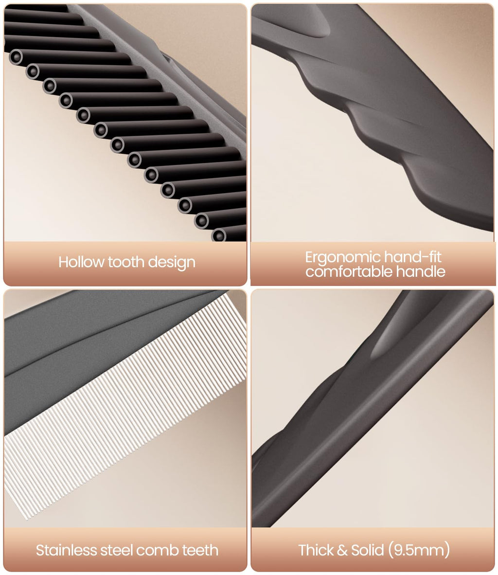 Dandruff Comb 2PC Upgraded Fine Tooth Scalp Detox Comb Lice for Women, Men & Kids Scalp Detoxing, Sweep & Massage Hair Brush Tool with Elegant Box for Hair Care