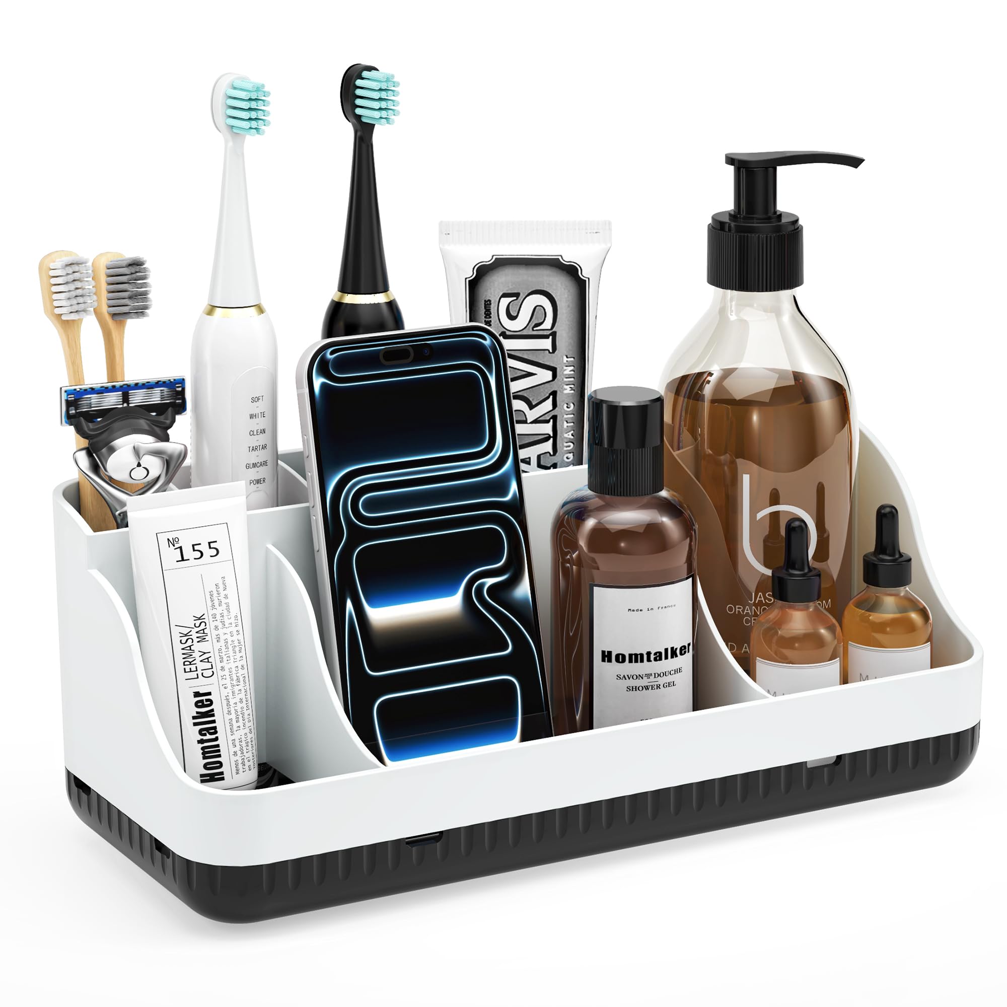 7-Slot Detachable Toothbrush and Toothpaste Holder