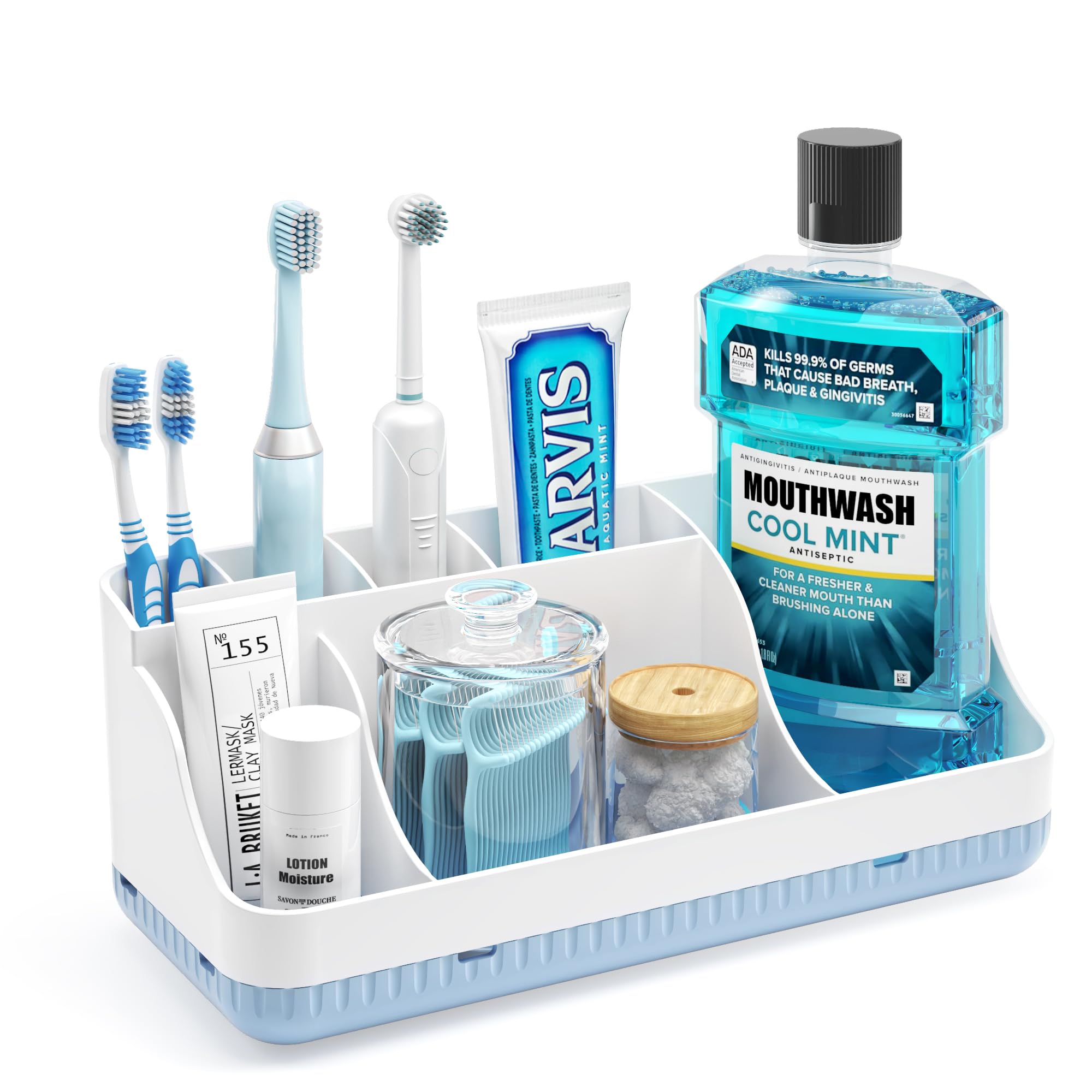 7-Slot Detachable Toothbrush and Toothpaste Holder