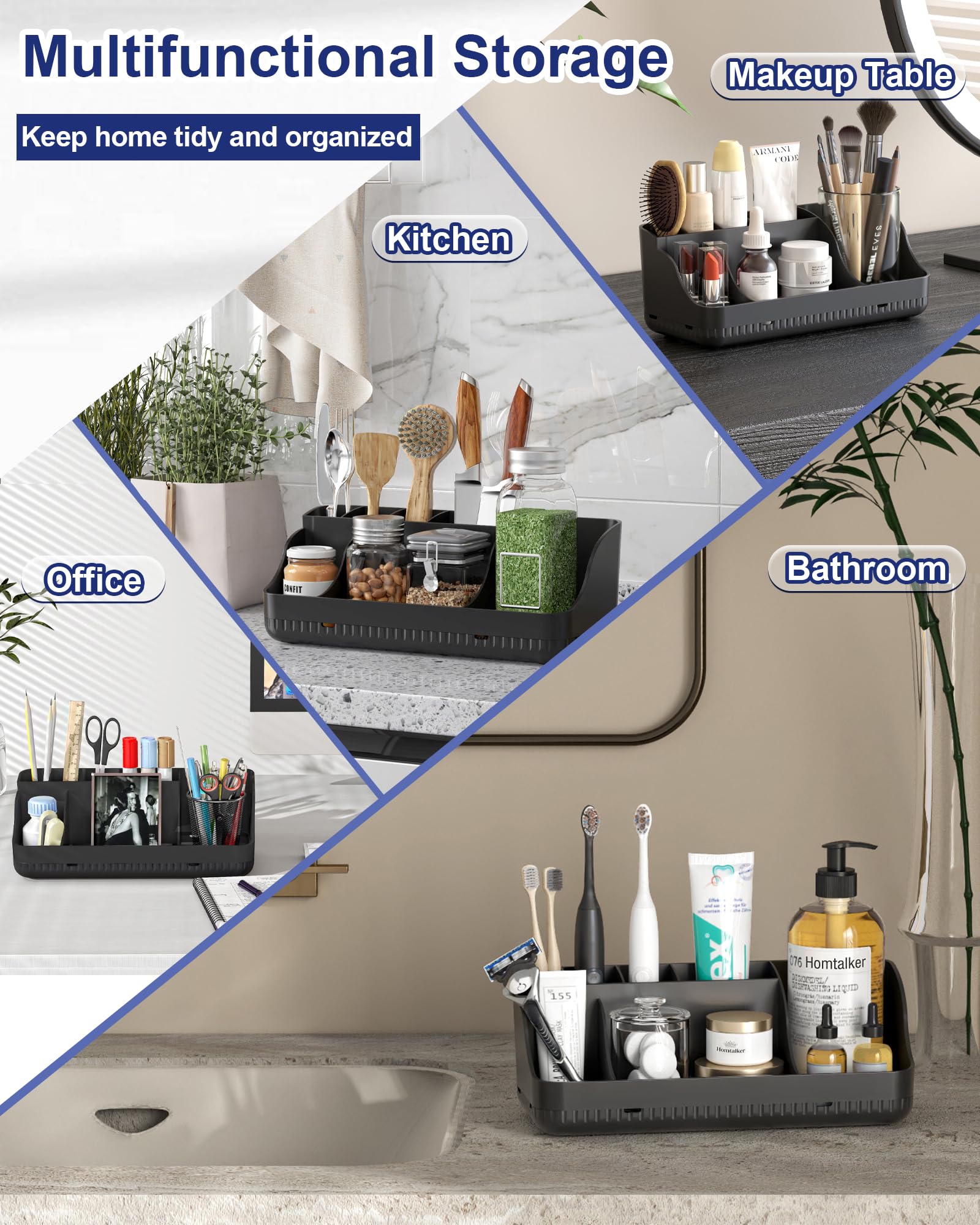 7-Slot Detachable Toothbrush and Toothpaste Holder