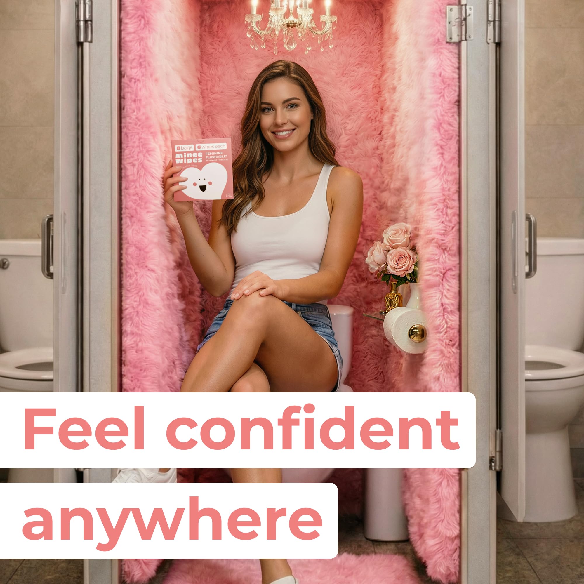 Feminine Wipes for Women – Flushable pH Balanced Wipes, 99% Water & Aloe – Unscented, Gentle Intimate & Period Care with Odor Protection – Daily Hygiene & Travel Essentials