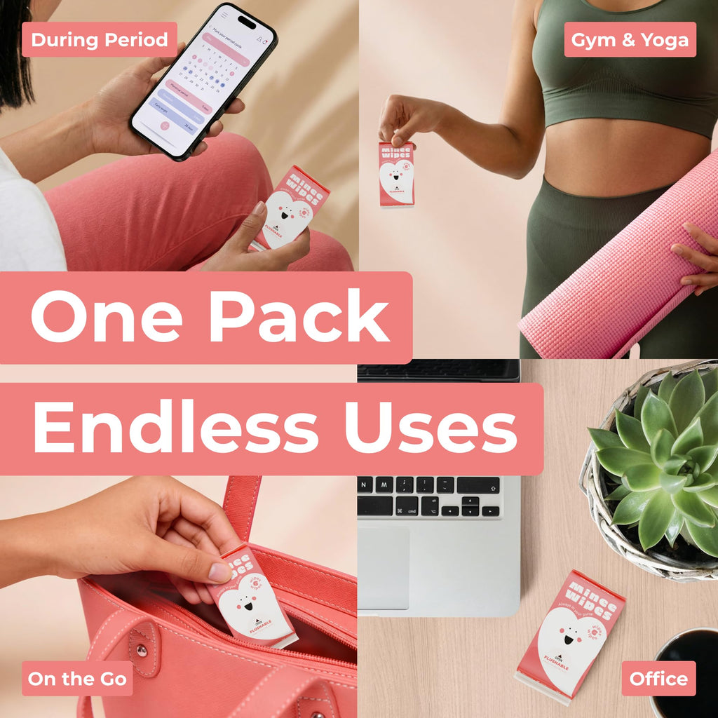 Feminine Wipes for Women – Flushable pH Balanced Wipes, 99% Water & Aloe – Unscented, Gentle Intimate & Period Care with Odor Protection – Daily Hygiene & Travel Essentials