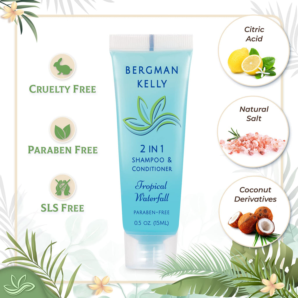 BERGMAN KELLY Travel Size Shampoo & Conditioner 2 in 1 (Tropical Waterfall Scent)