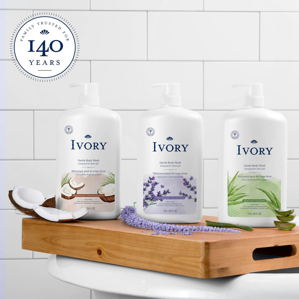 Ivory Body Wash, Designed for the Whole Family, Gentle Formula, Free of Dyes Heavy Perfumes Parabens Phthalates & Silicones