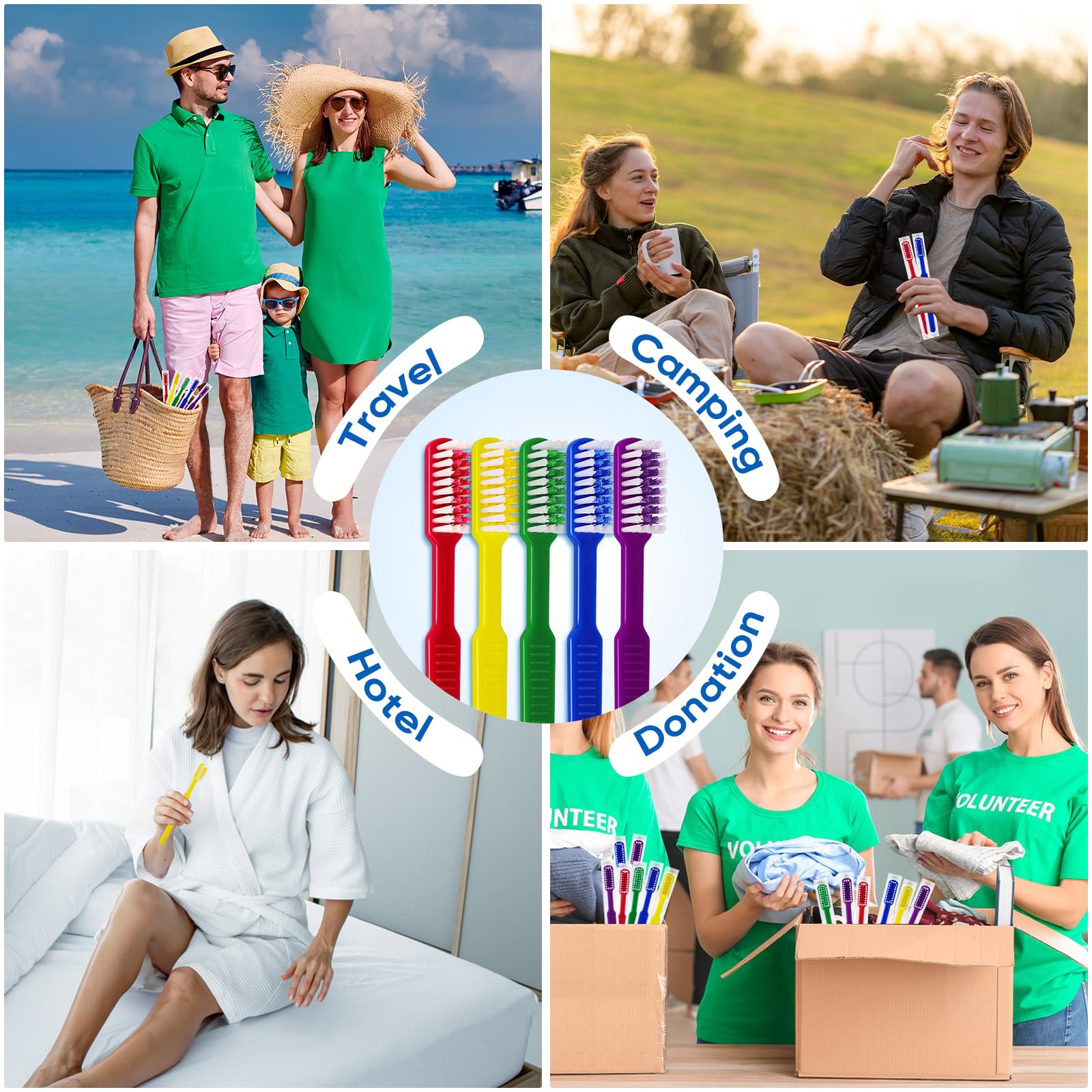 Navona 50PCS/150PCS Prepasted Disposable Toothbrushes-Individually Wrapped, Perfect for Travel Hotel Donation