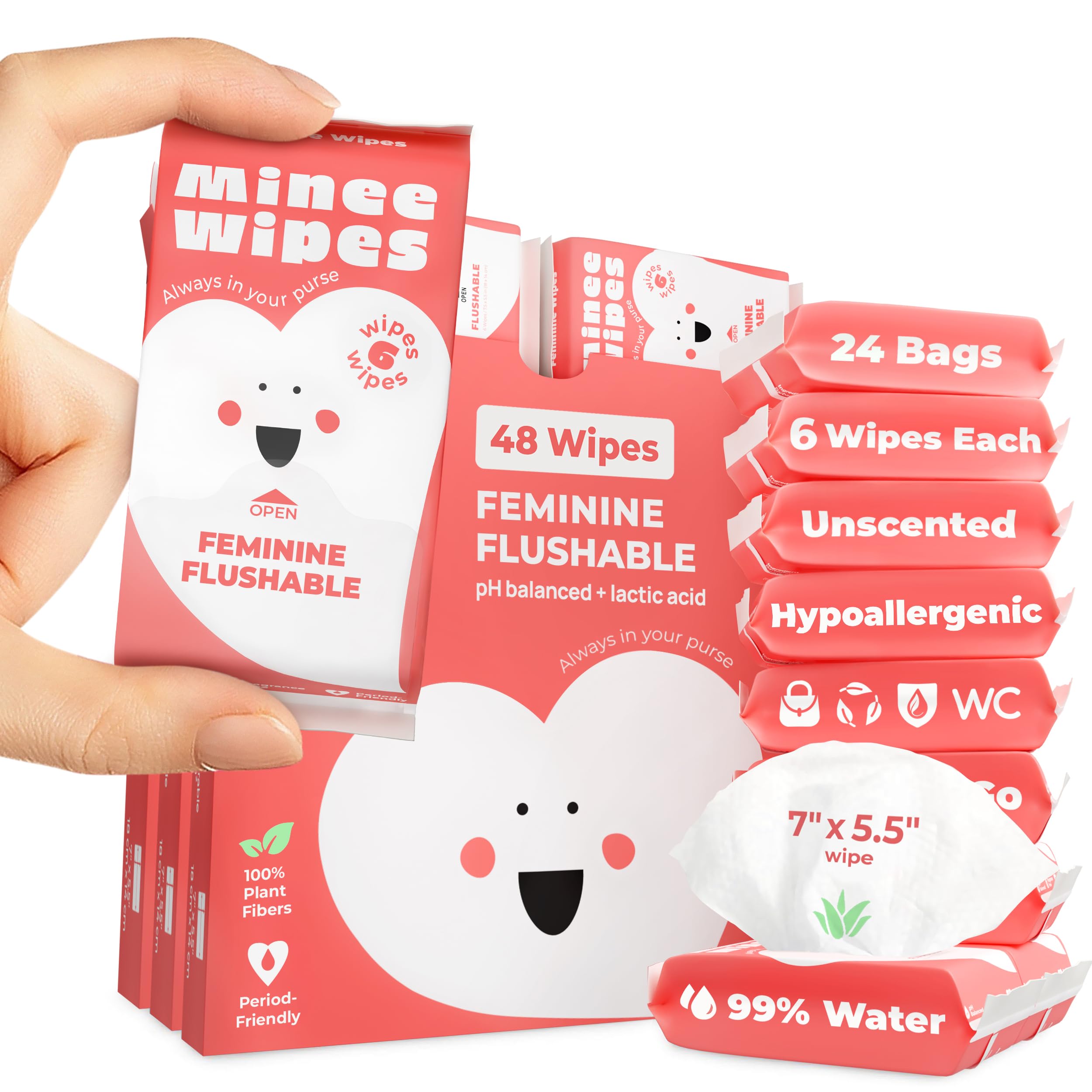 pH-Balanced Unscented Feminine Wipes with Aloe