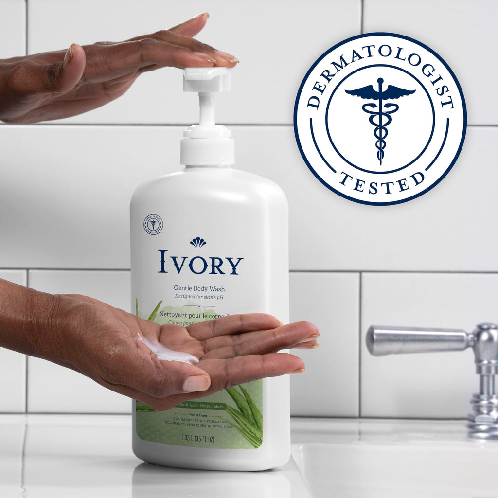 Ivory Body Wash, Designed for the Whole Family, Gentle Formula, Free of Dyes Heavy Perfumes Parabens Phthalates & Silicones