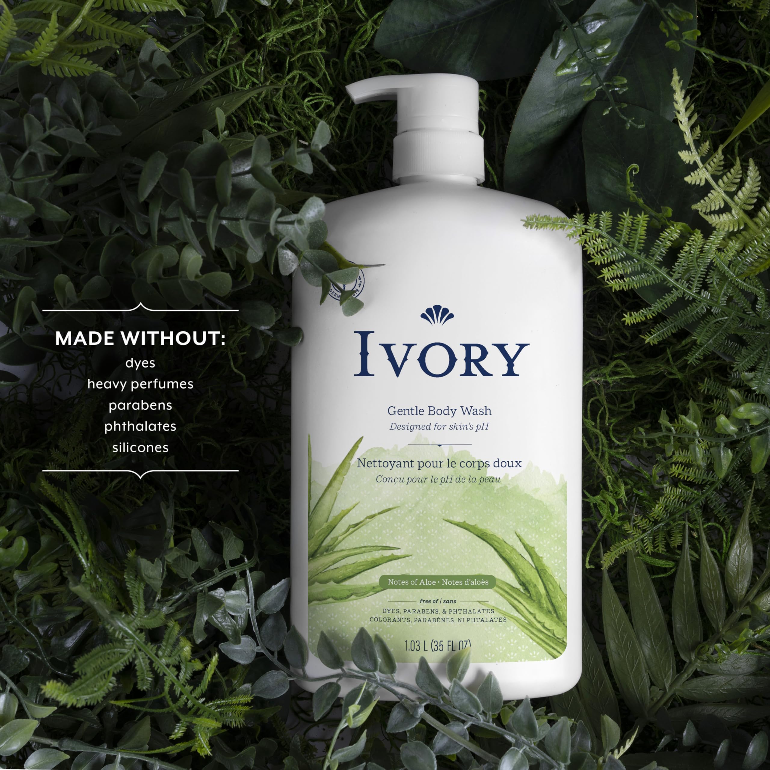 Ivory Body Wash, Designed for the Whole Family, Gentle Formula, Free of Dyes Heavy Perfumes Parabens Phthalates & Silicones