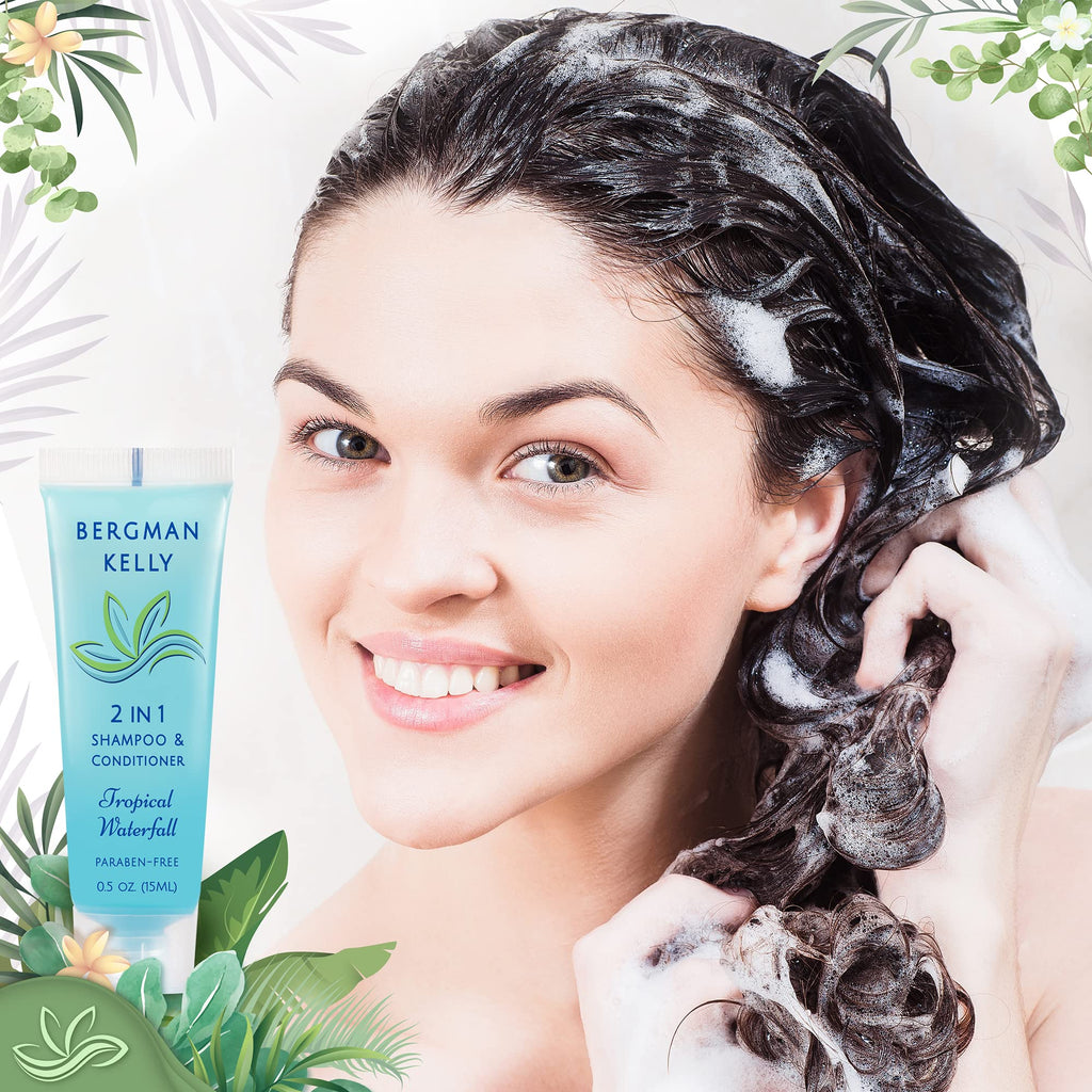 BERGMAN KELLY Travel Size Shampoo & Conditioner 2 in 1 (Tropical Waterfall Scent)